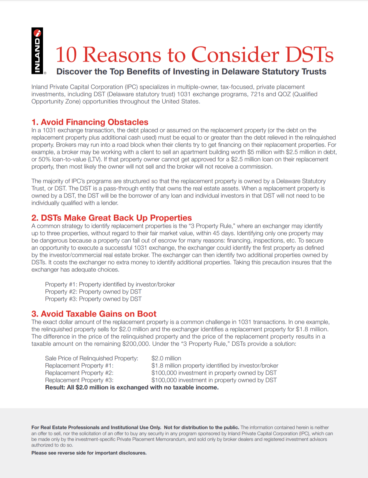 10 Reasons to Consider DSTs