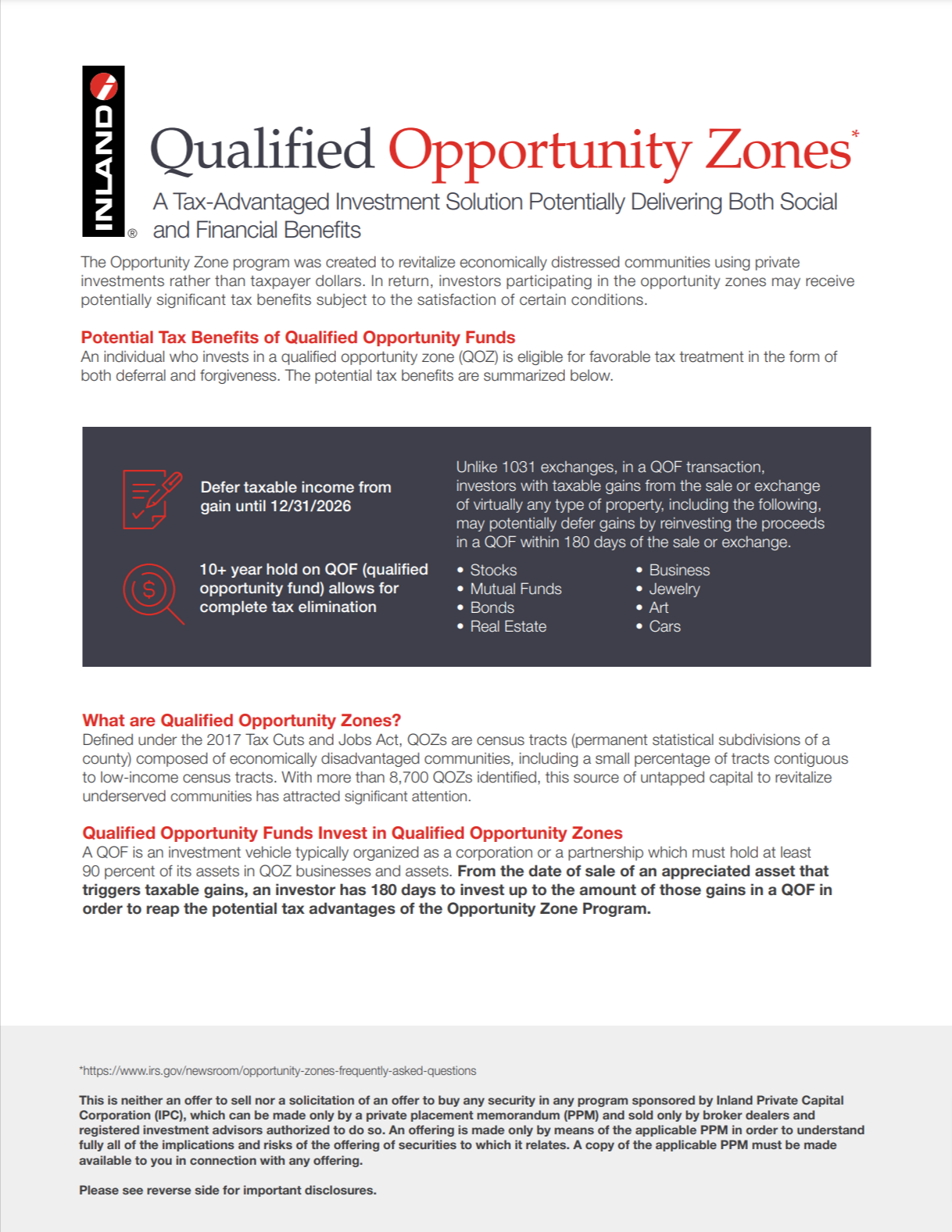 Qualified Opportunity Zones