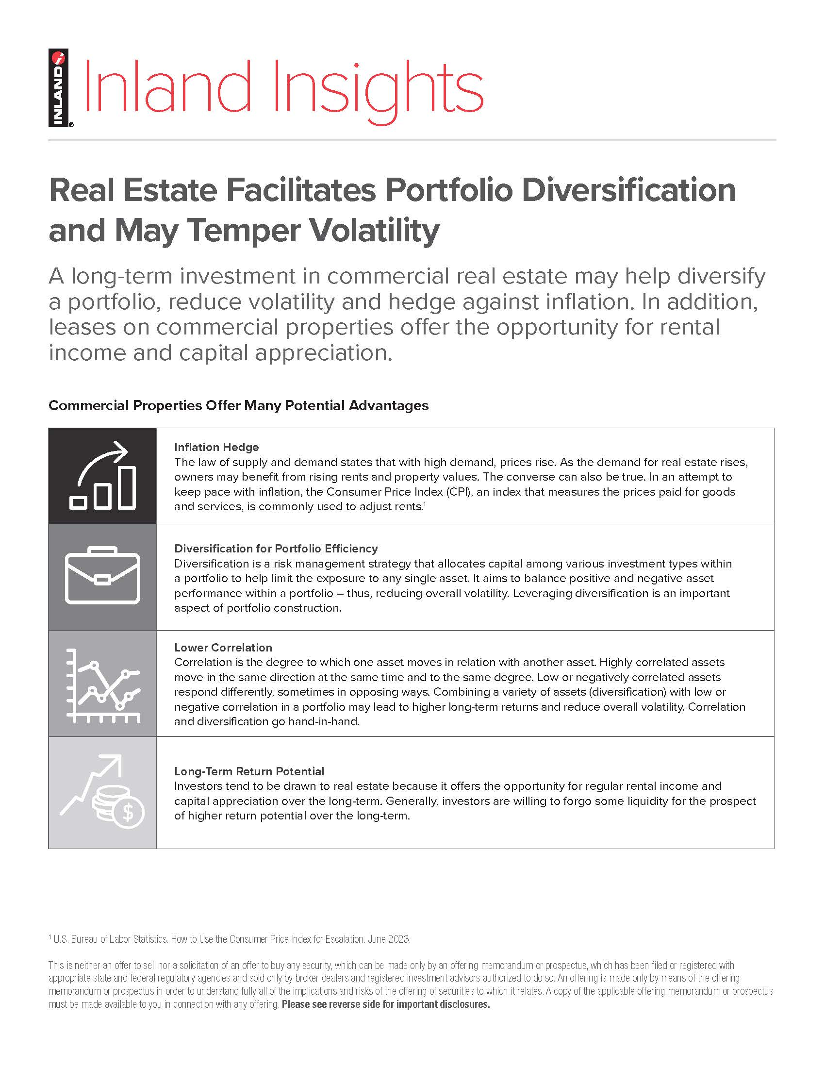 Real Estate Facilitates Portfolio Diversification and May Temper Volatility