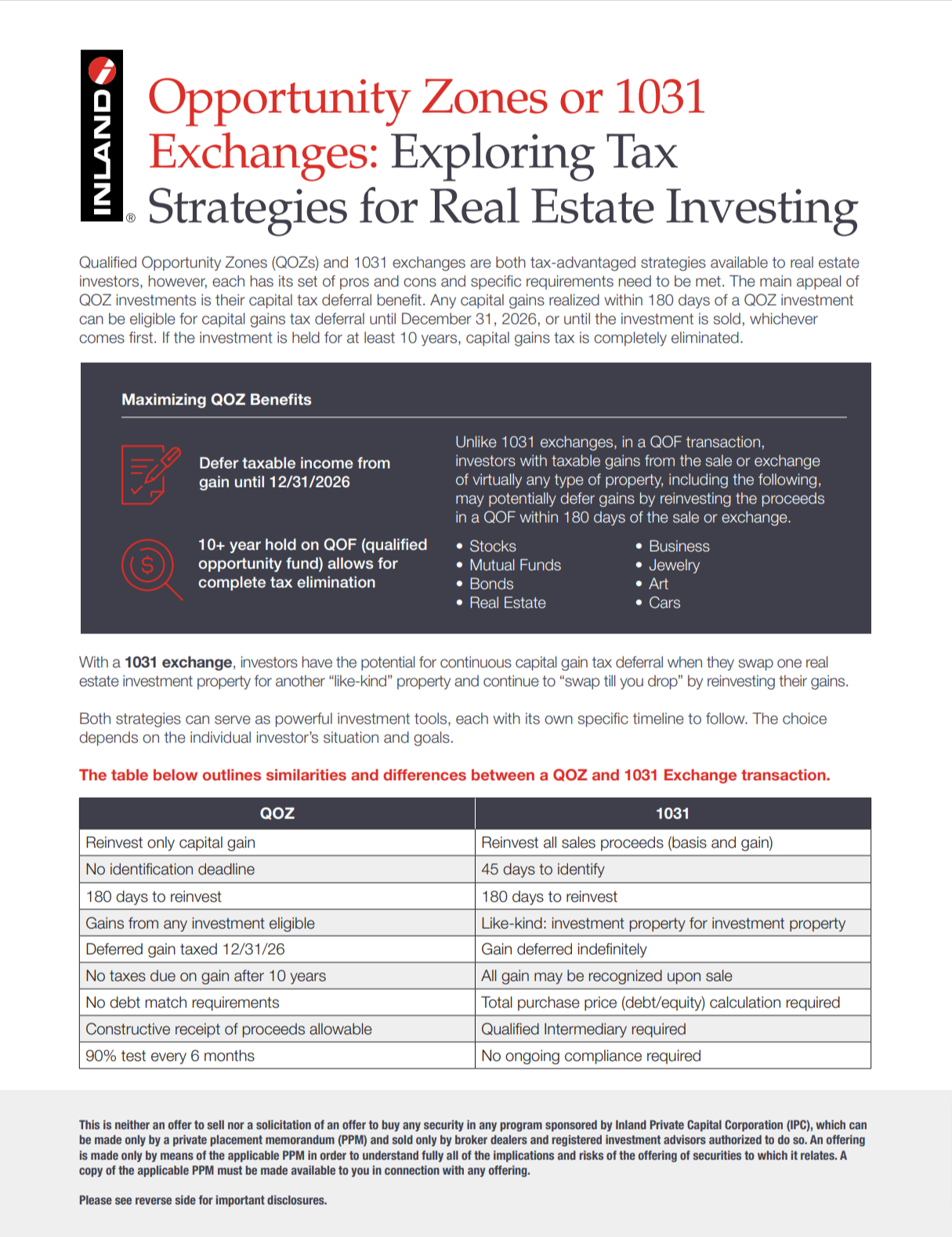 Opportunity Zones or 1031 Exchanges